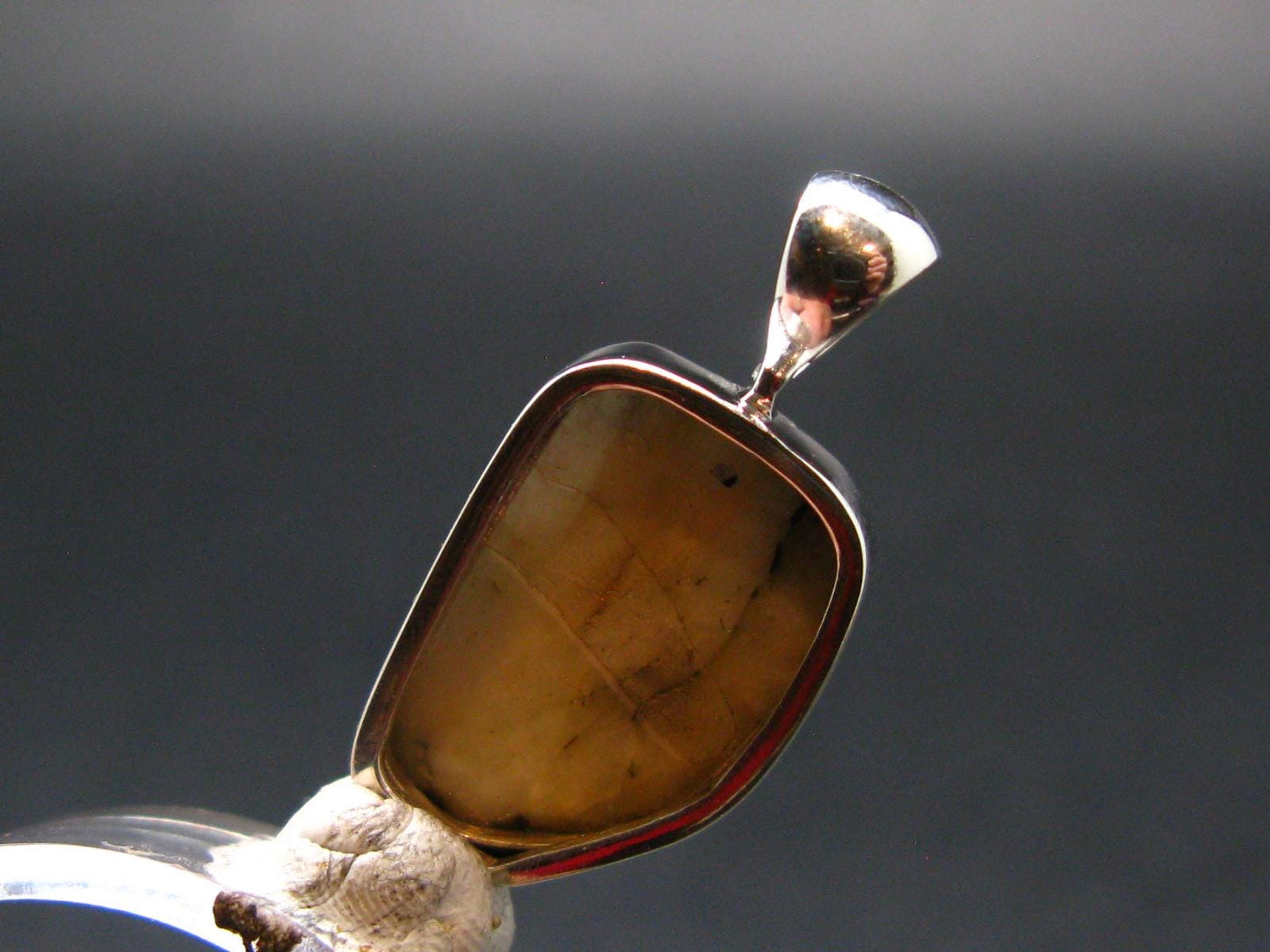 Phenakite Phenacite Silver Pendant from Brazil - 1.0 Inches - 2.94 Grams