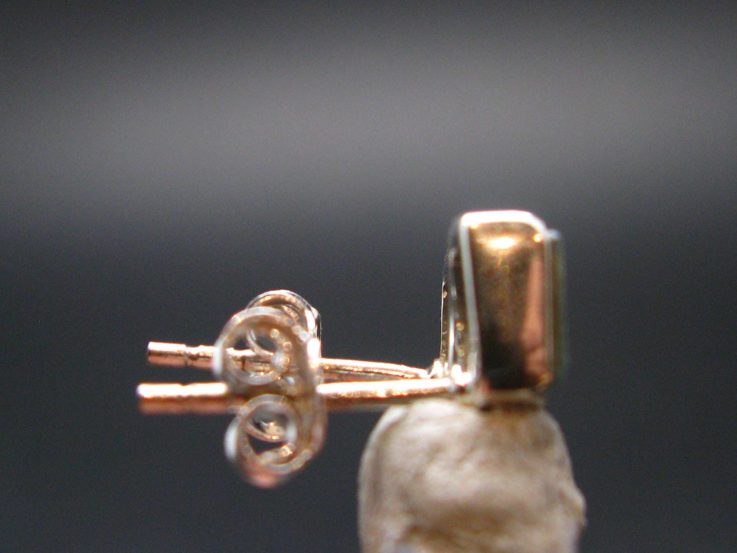 Blue Zircon Silver Stud Earrings from Cambodia - 1.27 Grams
