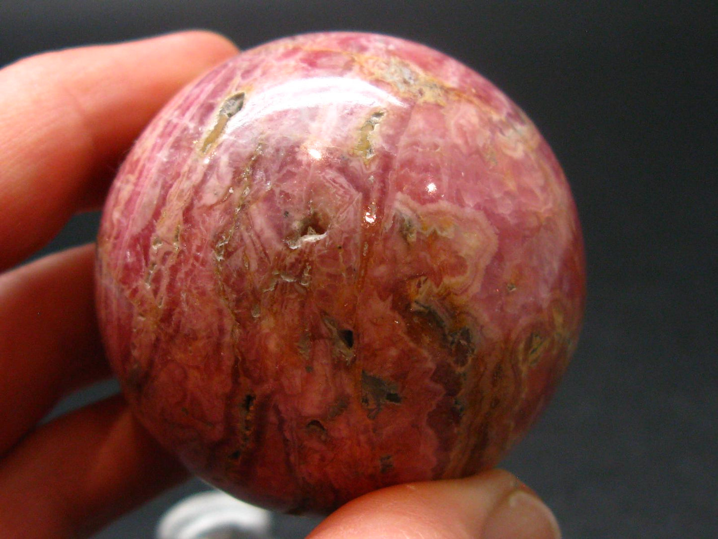 Rhodochrosite Sphere Ball from Argentina - 1.6" - 151.85 Grams