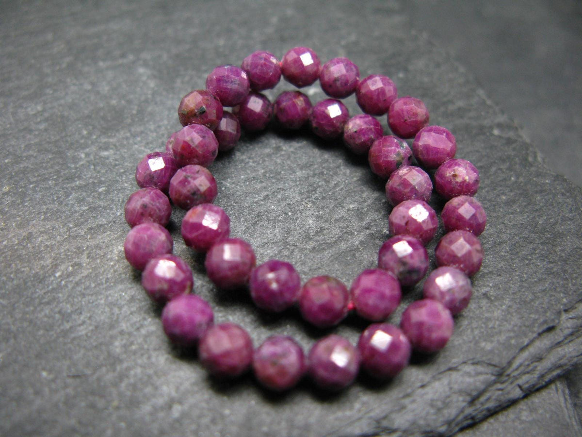 Ruby Genuine Bracelet ~ 7 Inches ~ 5mm Facetted Beads