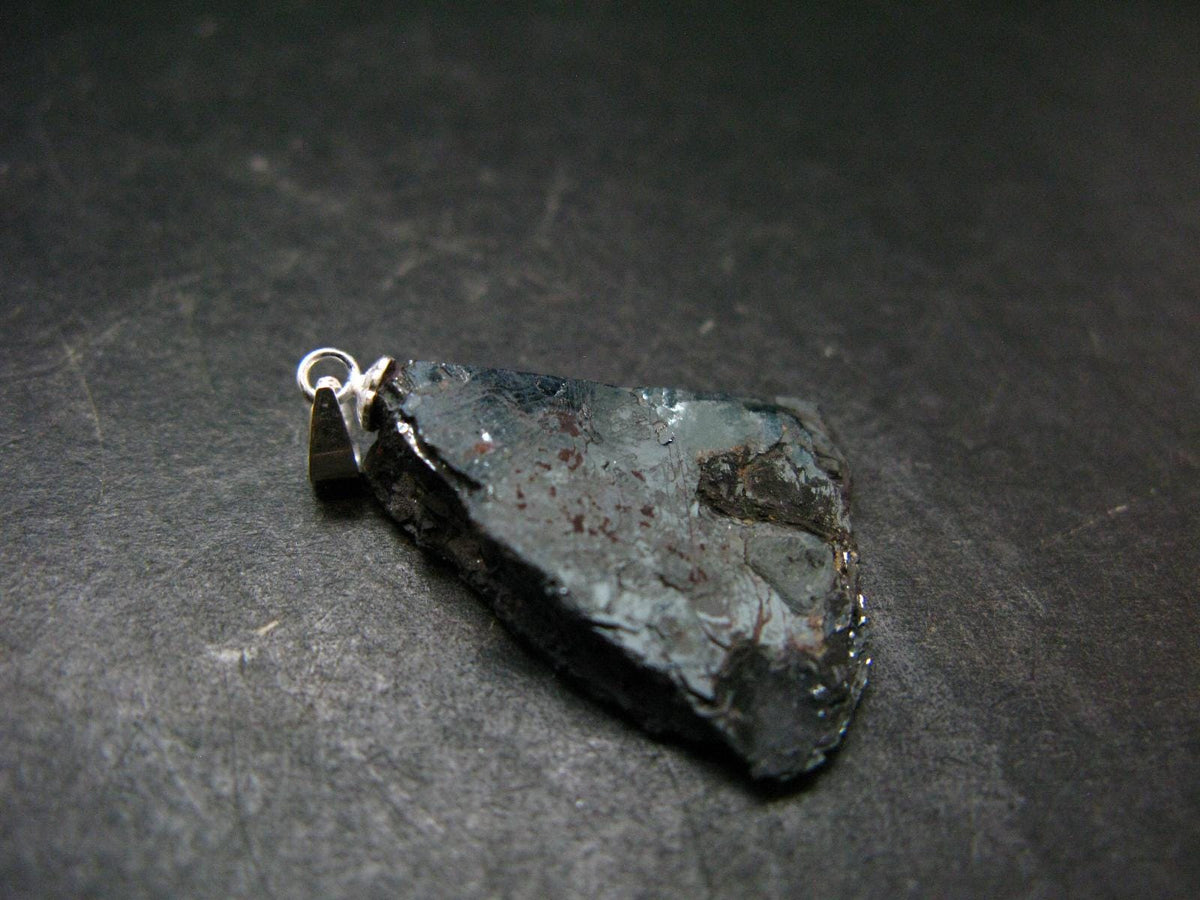 Large Hematite Silver Pendant from Brazil - 1.2" - 5.94 Grams