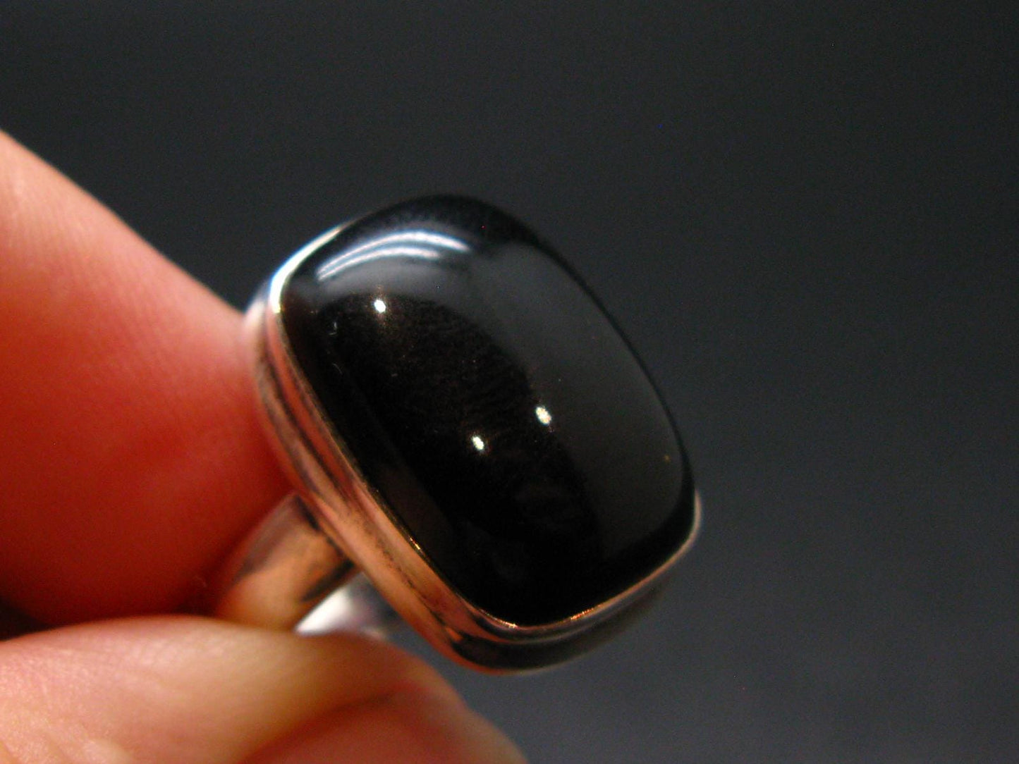 Black Onyx Sterling Silver Ring - Size 6.25 - 6.24 Grams