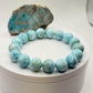 Larimar Beaded Bracelet Blue Gemstone Natural Jewelry Ocean Stone Gift