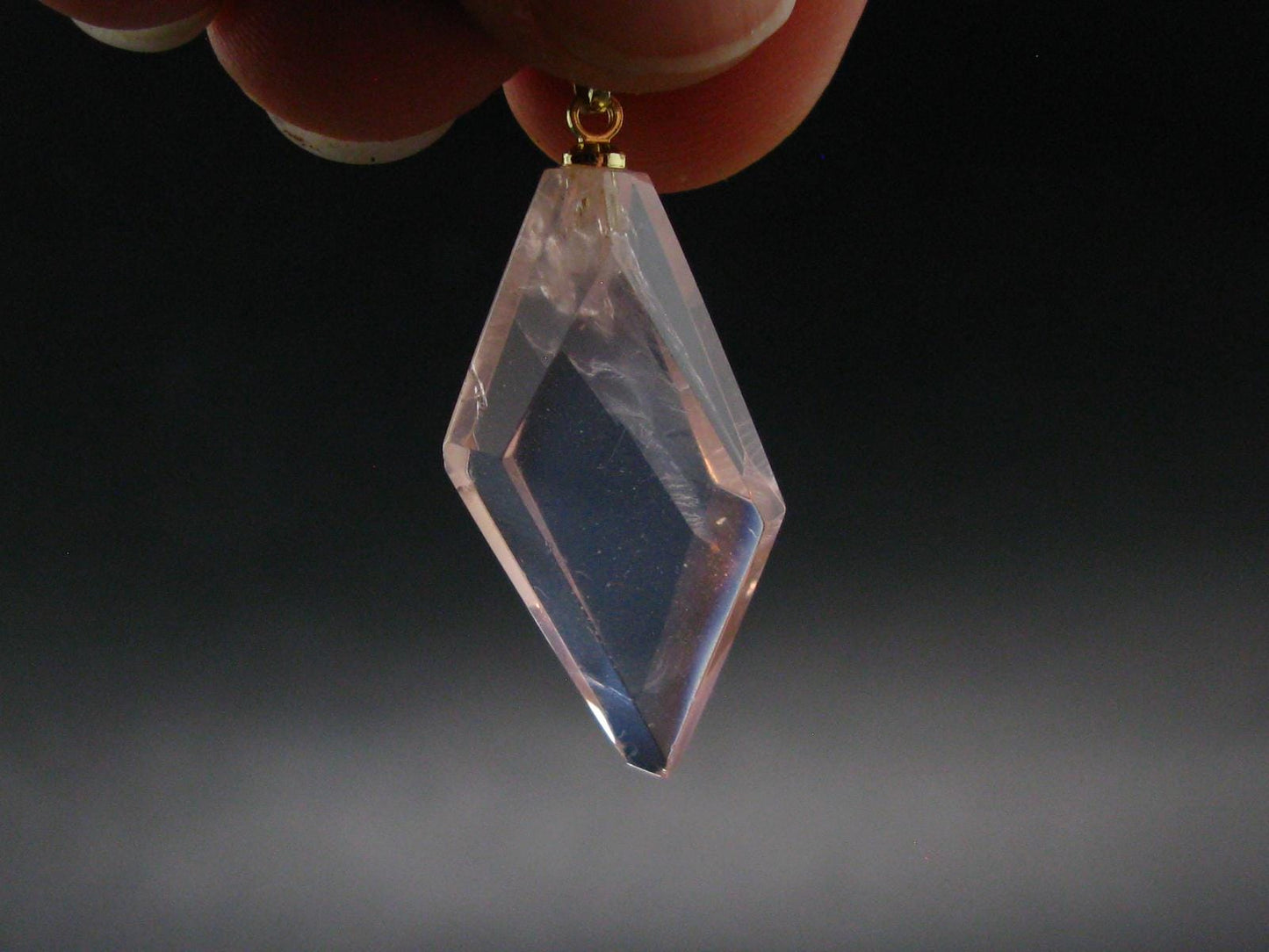 Symbol of Love and Beauty!! Natural Rose Quartz Gold Plated Pendant In 925 Silver From Brazil - 1.4" - 3.36 Grams