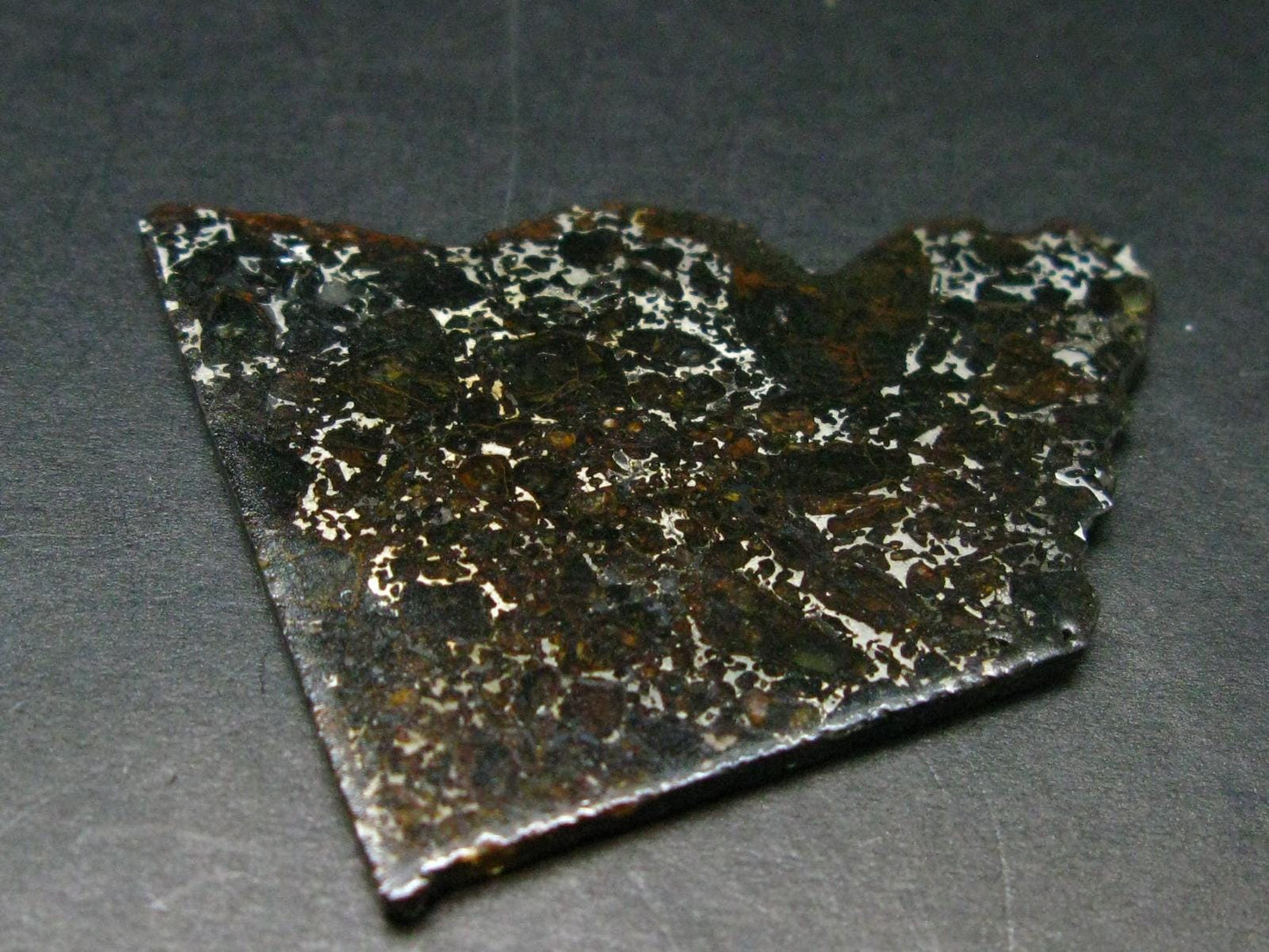 Large Admire Meteorite Pallasite Olivine Slice From Kansas, USA - 1.6" - 7.21 Grams
