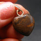 Very Rare Heart Boulder Opal Sterling Silver Pendant Necklace From Australia - 1.0" - 2.60 Grams