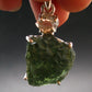 Moldavite & Herkimer Diamond Silver Pendant - 1.5" - 5.8 Grams