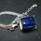 Large Natural Intense Color Faceted Tanzanite Zoisite Sterling Silver Pendant with Silver Chain from Tanzania - 0.4" - 8.16 Grams