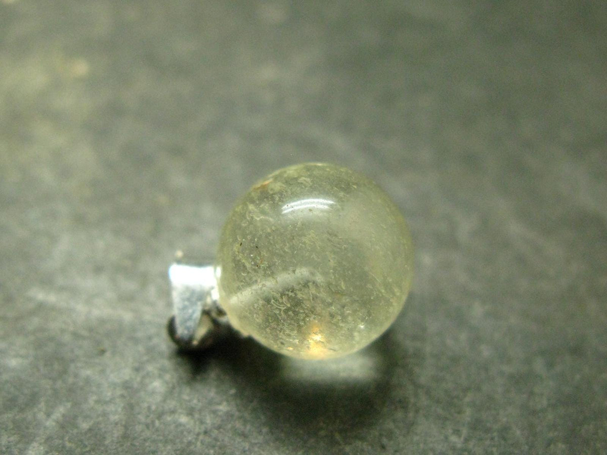 Gem Libyan Desert Glass Tektite Pendant Sterling Silver from Libya - 0.7" - 1.32 Grams