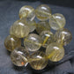 Rutilated Quartz Genuine Bracelet ~ 7 Inches ~ 14mm Round Beads