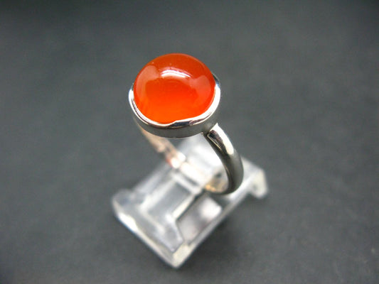 Gem from A Poem by Goethe!! Orange - Red Carnelian Sterling Silver Ring - 3.88 Grams - Size 9.25