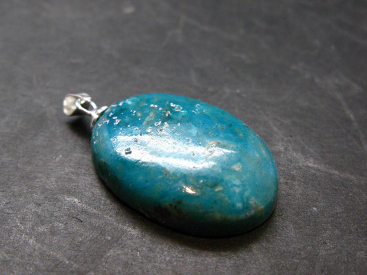 Genuine Turquoise Silver Pendant From Sleeping Beauty Arizona - 1.2" - 4.12 Grams
