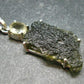 Raw Moldavite Tektite And Polished Libyan Tektite Silver Pendant - 2.0" - 8.01 Grams