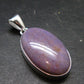Purple Jade Silver Plated Pendant From Turkey - 1.5" - 6.27 Grams