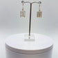 Rutilated Quartz Rectangle Drop Earrings – Natural Crystal Sterling Silver Dangle Jewelry
