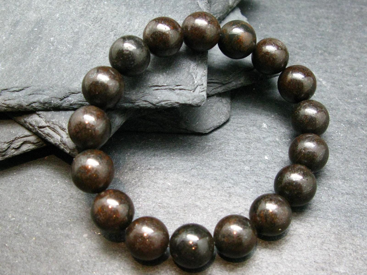Meteorite Chondrite Genuine Bracelet ~ 7 Inches ~ 12mm Round Beads