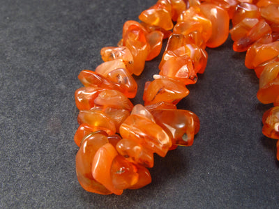 Lot of 3 Carnelian Tumbled Beads Necklaces From Madagascar - 35"
