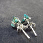 Raw Chrysocola Silver Stud Earrings from Peru