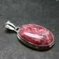 Thulite Silver Plated Pendant From Norway - 1.4" - 5.28 Grams