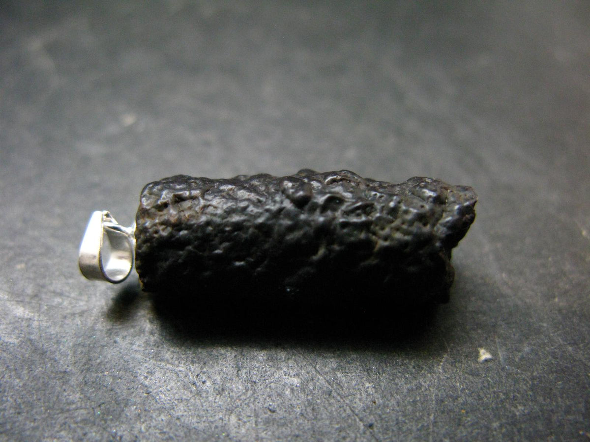 Rare Prophecy Stone Limonite after Pyrite Silver Pendant From Egypt - 1.2" - 5.50 Grams