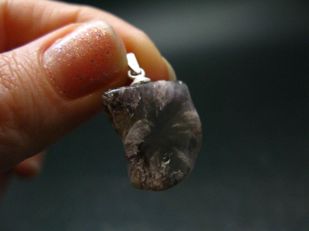 Cacoxenite Super 7 Silver Pendant From Brazil - 1.0" - 3.42 Grams