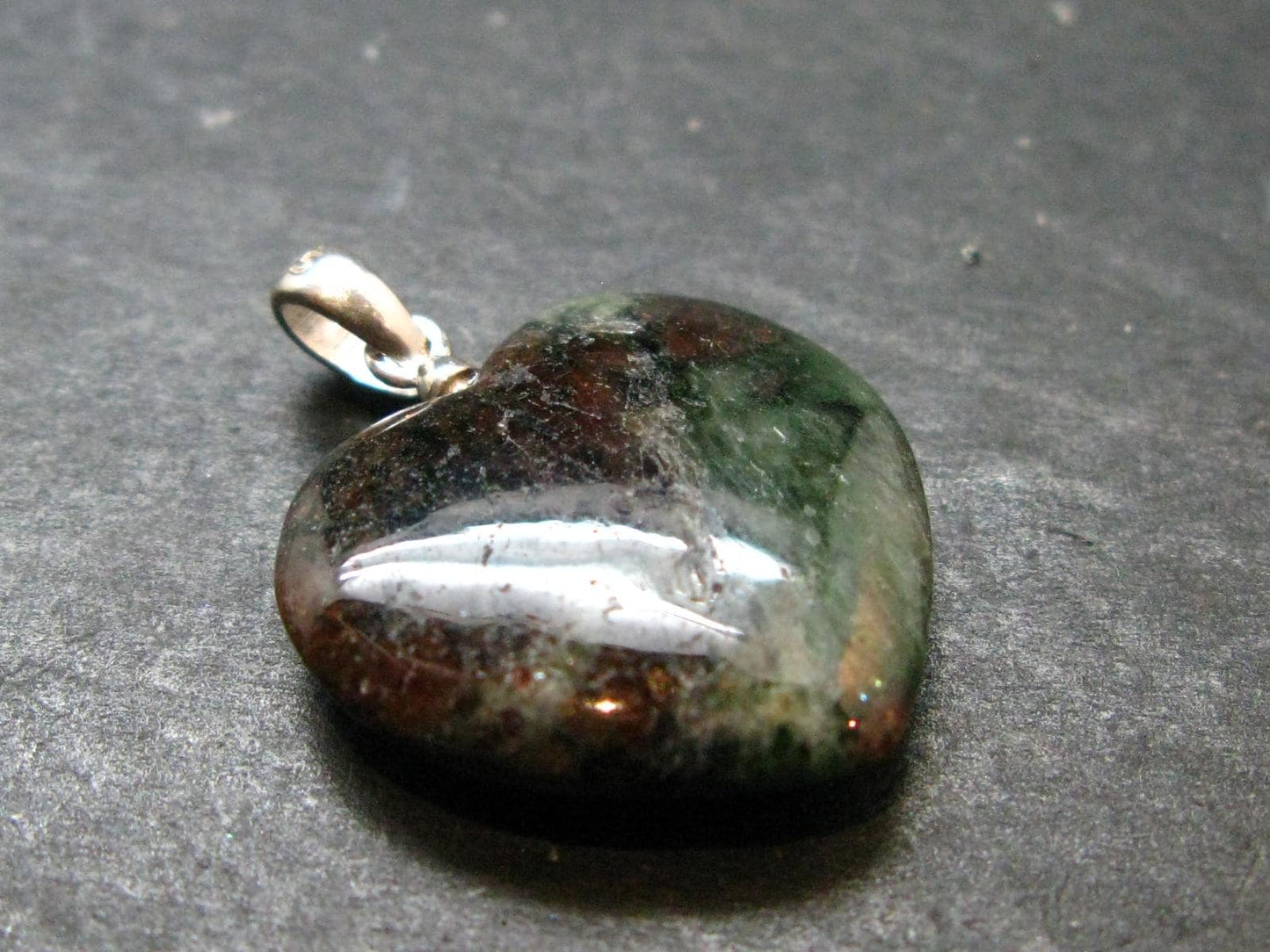 Rare Eclogite Heart Pendant From Norway - 1.0" - 4.05 Grams