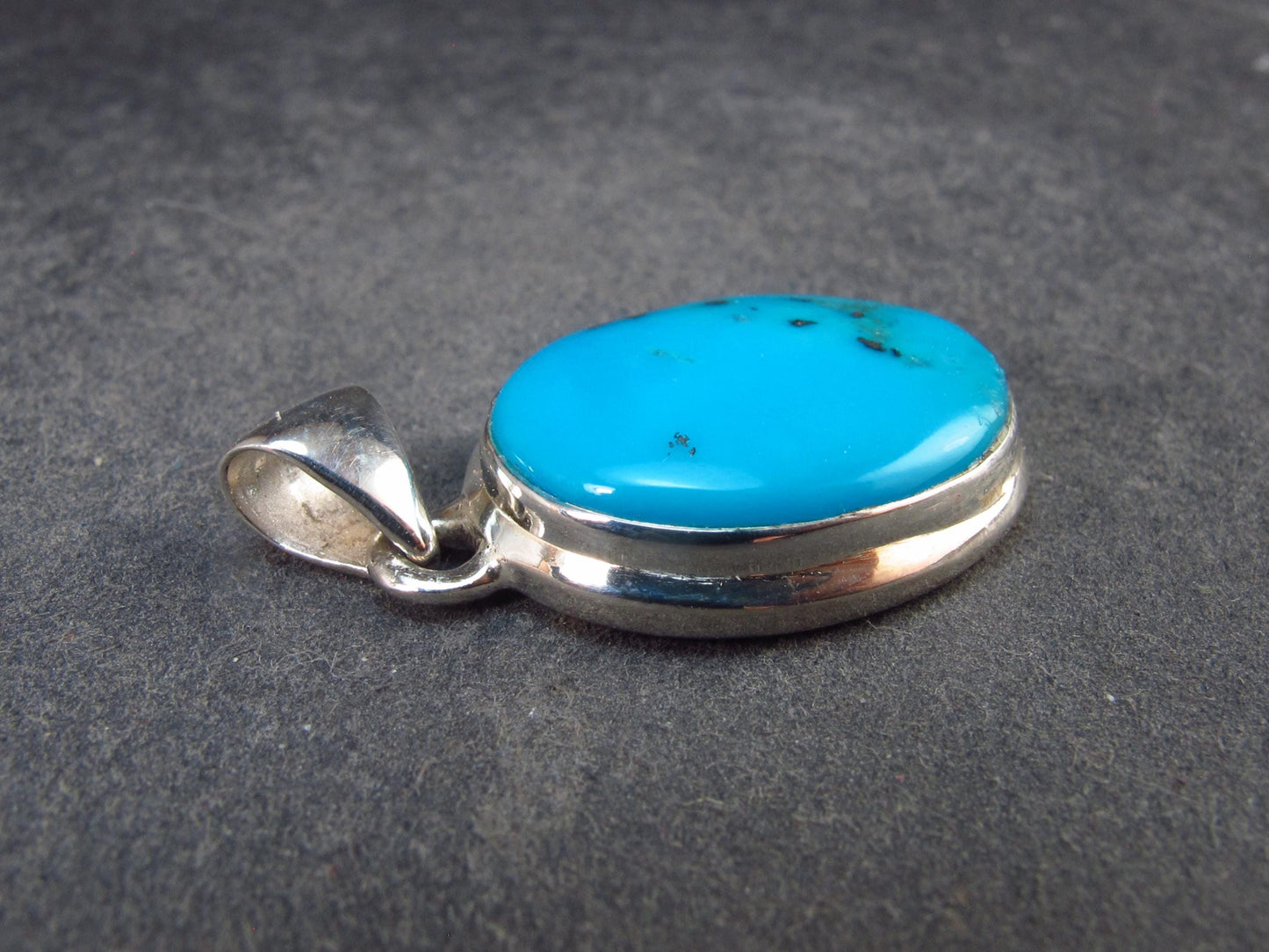 Turquoise Silver Pendant - 1.2" - 4.99 Grams