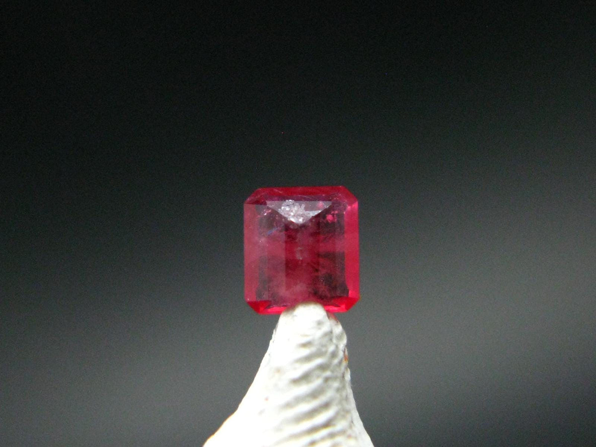 Beautiful Rare Gem Bixbite Red Beryl Emerald Cut Stone From Utah USA - 0.13 Carats - 3.2x2.9mm