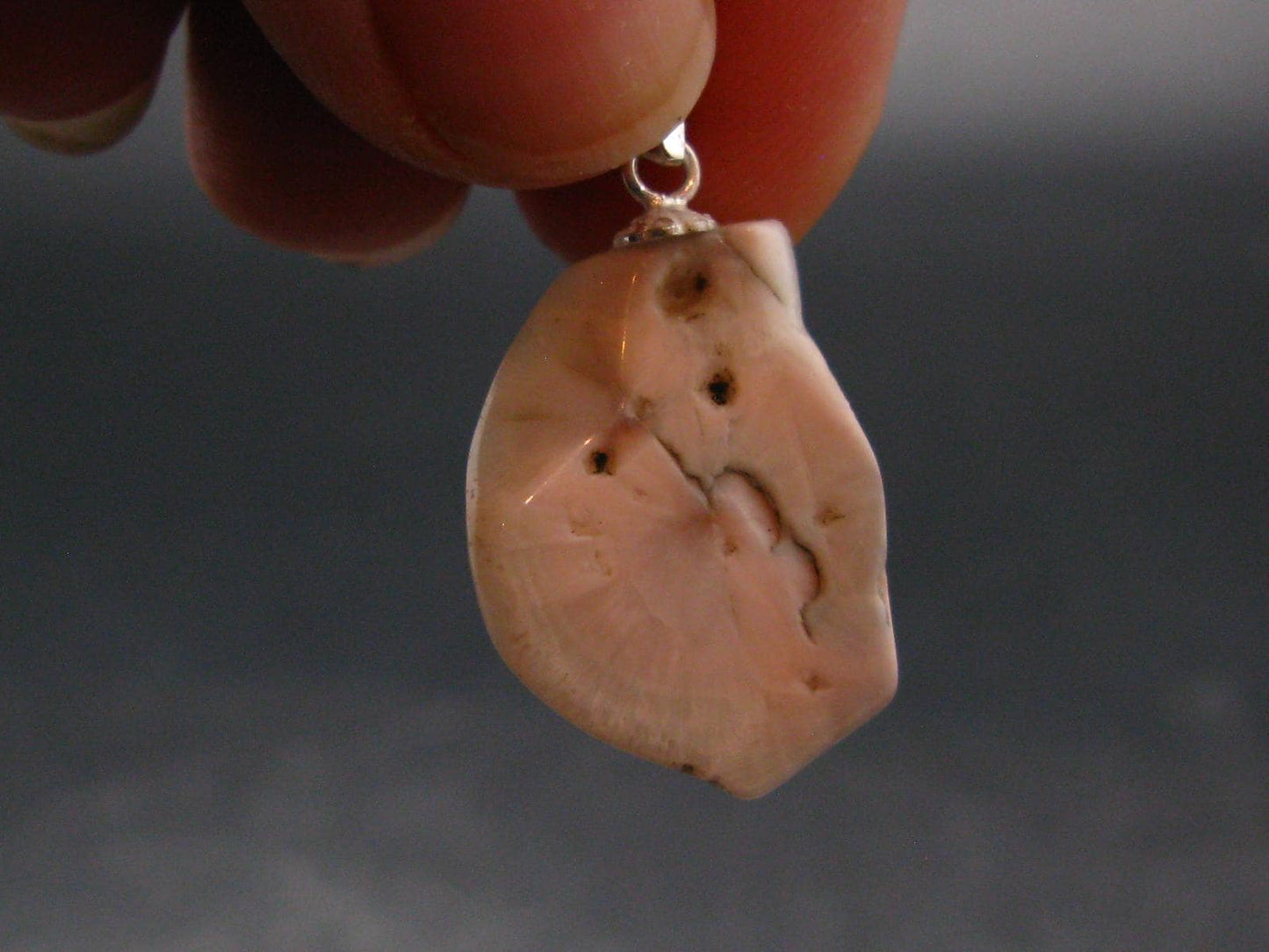 Natrolite Sterling Silver Pendant Necklace From Indonesia - 1.1" - 3.0 Grams