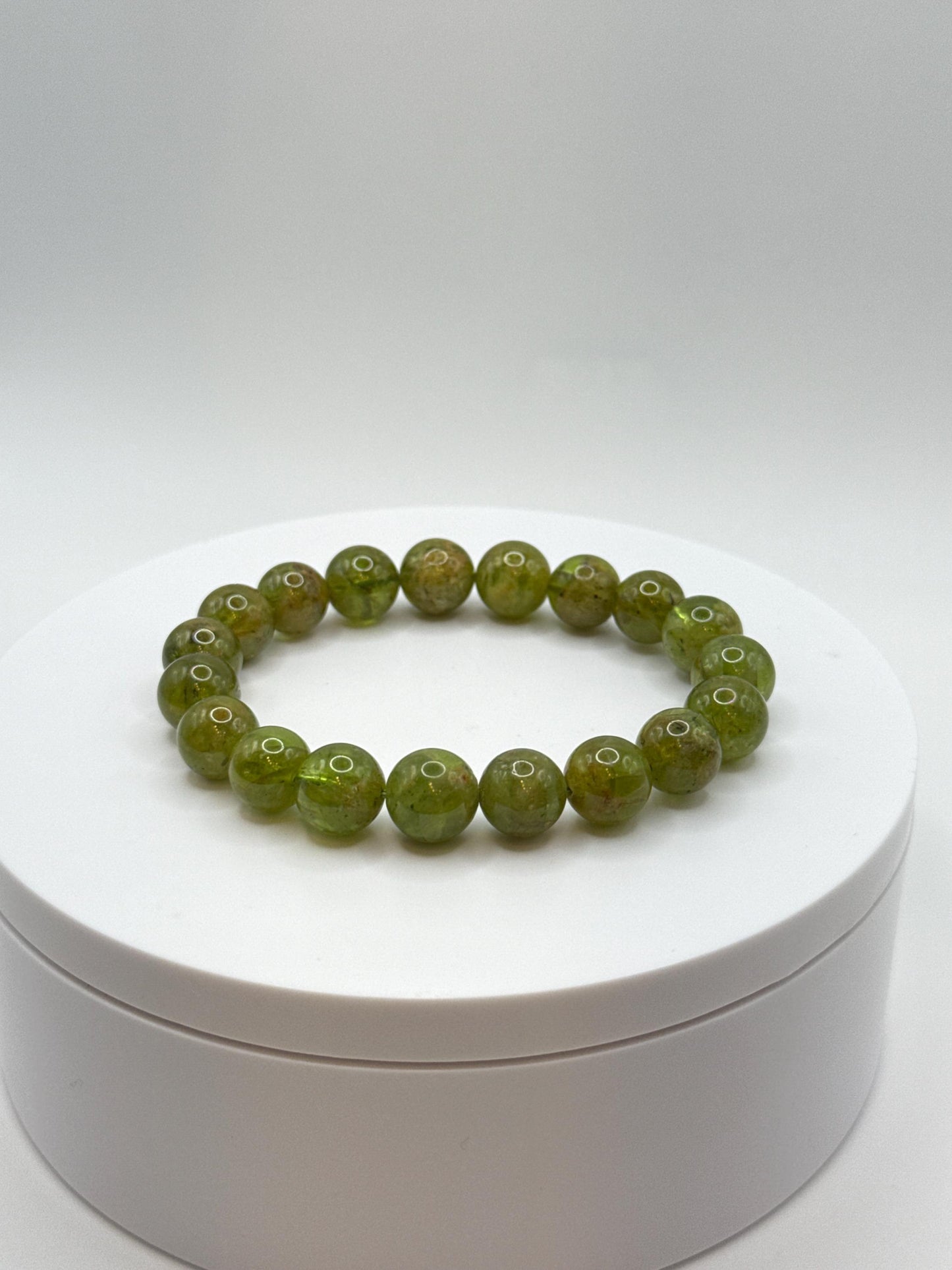 Natural Peridot Bead Bracelet | August Birthstone Jewelry