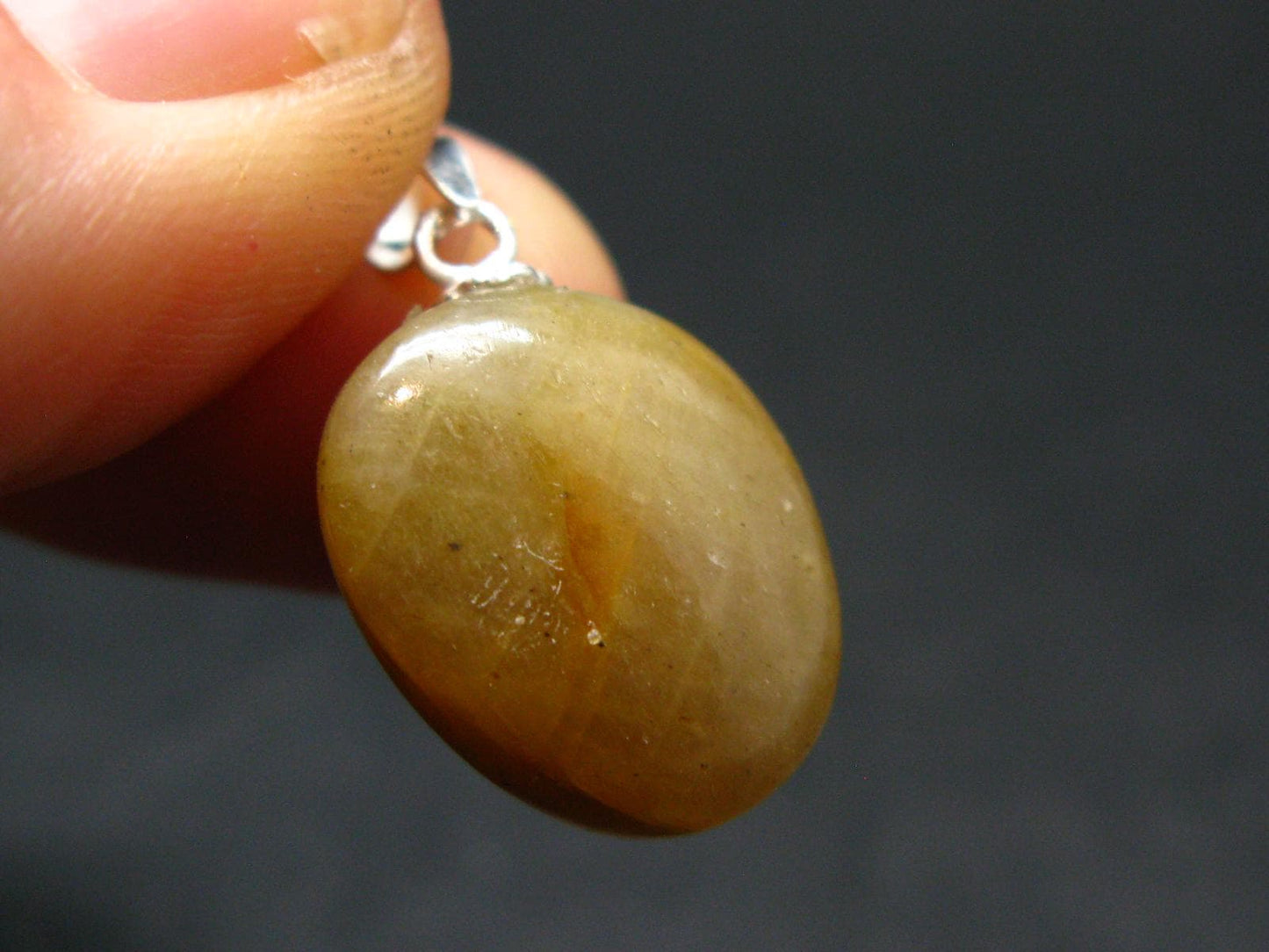 Yellow Sapphire Silver Pendant From Sri Lanka - 0.9" - 17.20 Carats