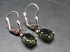 Moldavite Tektite Silver Earrings from Czech Republic - 1.95 Grams