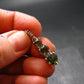 Moldavite Tektite & Red Garnet Silver Pendant from Czech Republic - 1.1"
