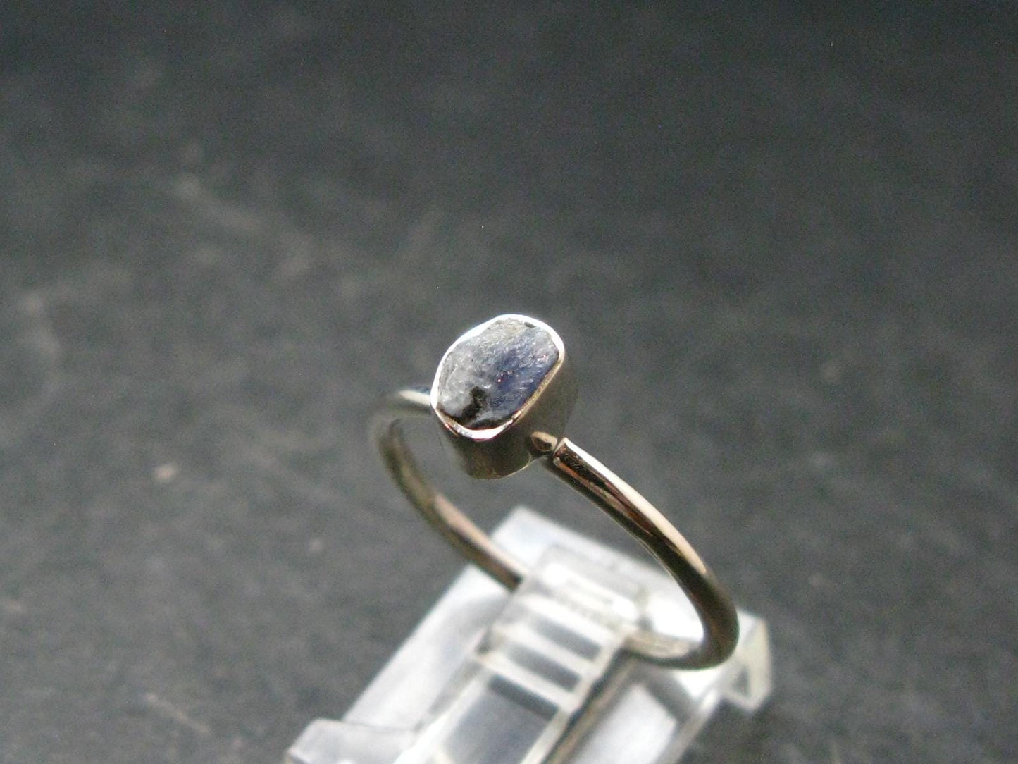 Benitoite Silver Ring From California - Size 8 - 1.92 Grams