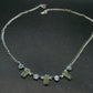 Green Tourmaline & Aquamarine Crystal Silver Necklace from Brazil - 18" - 9.05 Grams