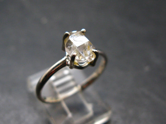 Fine Clear Natural Herkimer Diamond Silver Ring From New York - Size 8 - 1.79 Grams