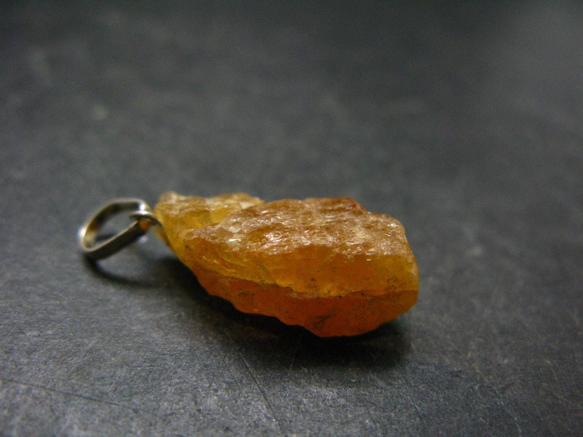 Heliodor (Yellow Beryl) Crystal Silver Pendant From Brazil - 1.2" - 2.77 Grams