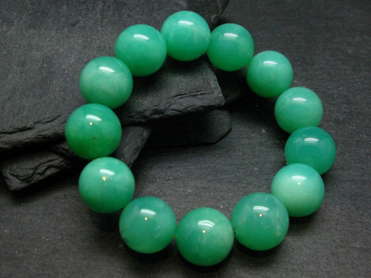 AAA Grade Chrysoprase Genuine Bracelet ~ 7 Inches ~ 16mm Round Beads