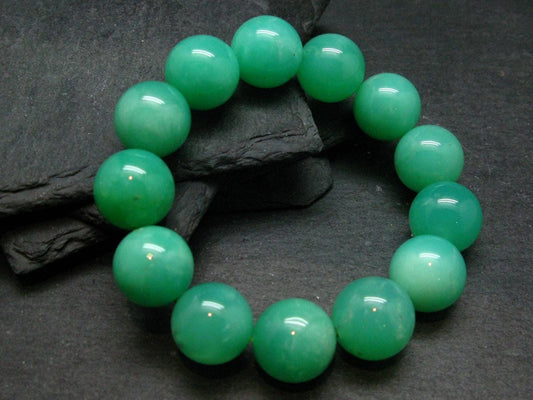 AAA Grade Chrysoprase Genuine Bracelet ~ 7 Inches ~ 16mm Round Beads