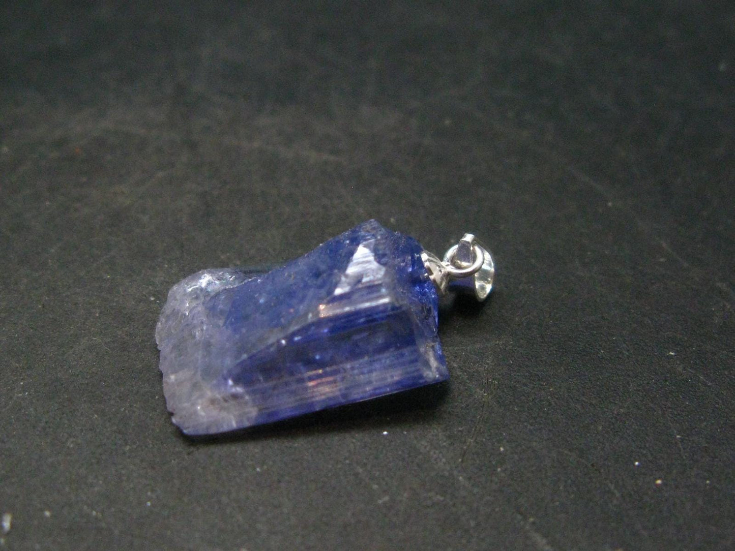 Tanzanite Pendant In Sterling Silver From Tanzania - 1.0" - 3.70 Grams