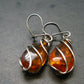 Baltic Amber Dangle 925 Silver Earrings - 3.20 Grams