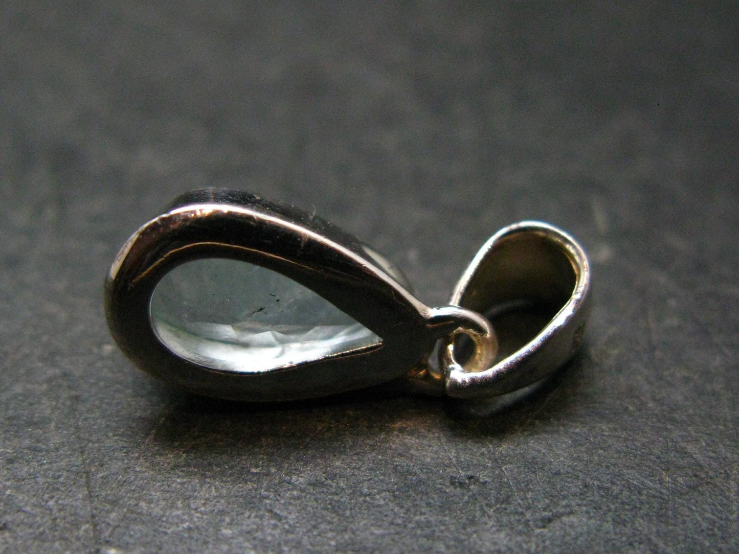 Stunning Genuine Faceted Aquamarine Gem Sterling Silver Pendant From Brazil - 0.9"