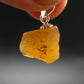 Raw Fire Opal Sterling Silver Pendant From Mexico - 1.0" - 0.91 Grams