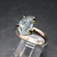 Raw Aquamarine Gem Sterling Silver Ring From Brazil - Size 8 - 2.83 Grams
