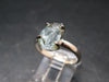 Raw Aquamarine Gem Sterling Silver Ring From Brazil - Size 8 - 2.83 Grams