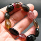Watermelon Tourmaline Genuine Bracelet ~ 7 Inches ~ 15mm Facetted Stones