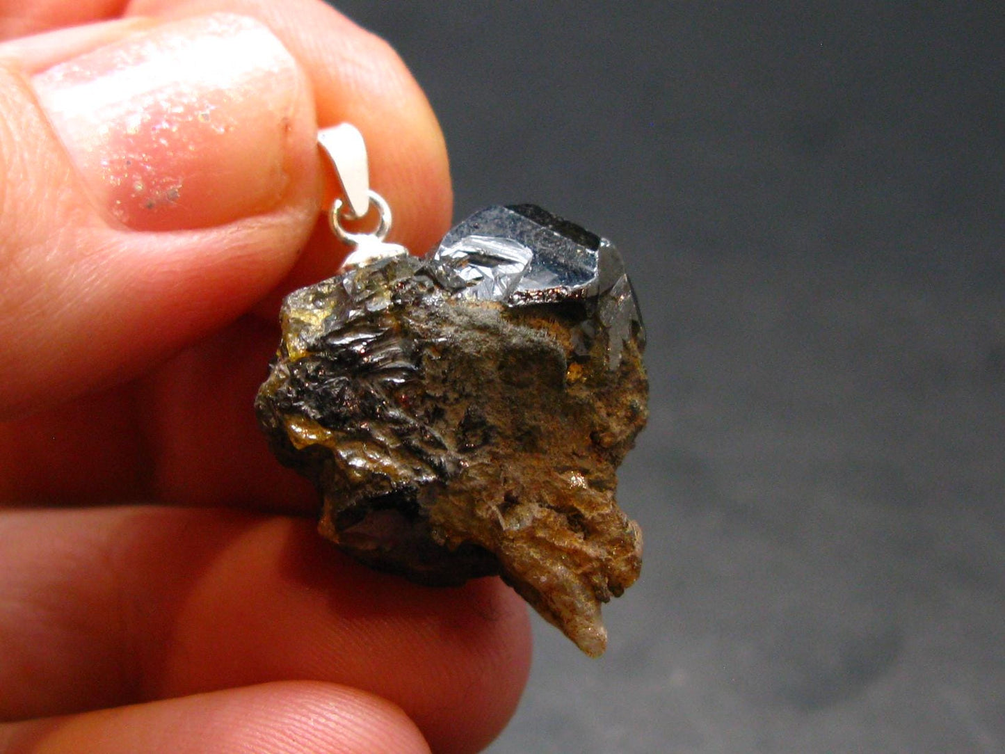 Cassiterite Silver Pendant From Bolivia - 1.1" - 11.42 Grams