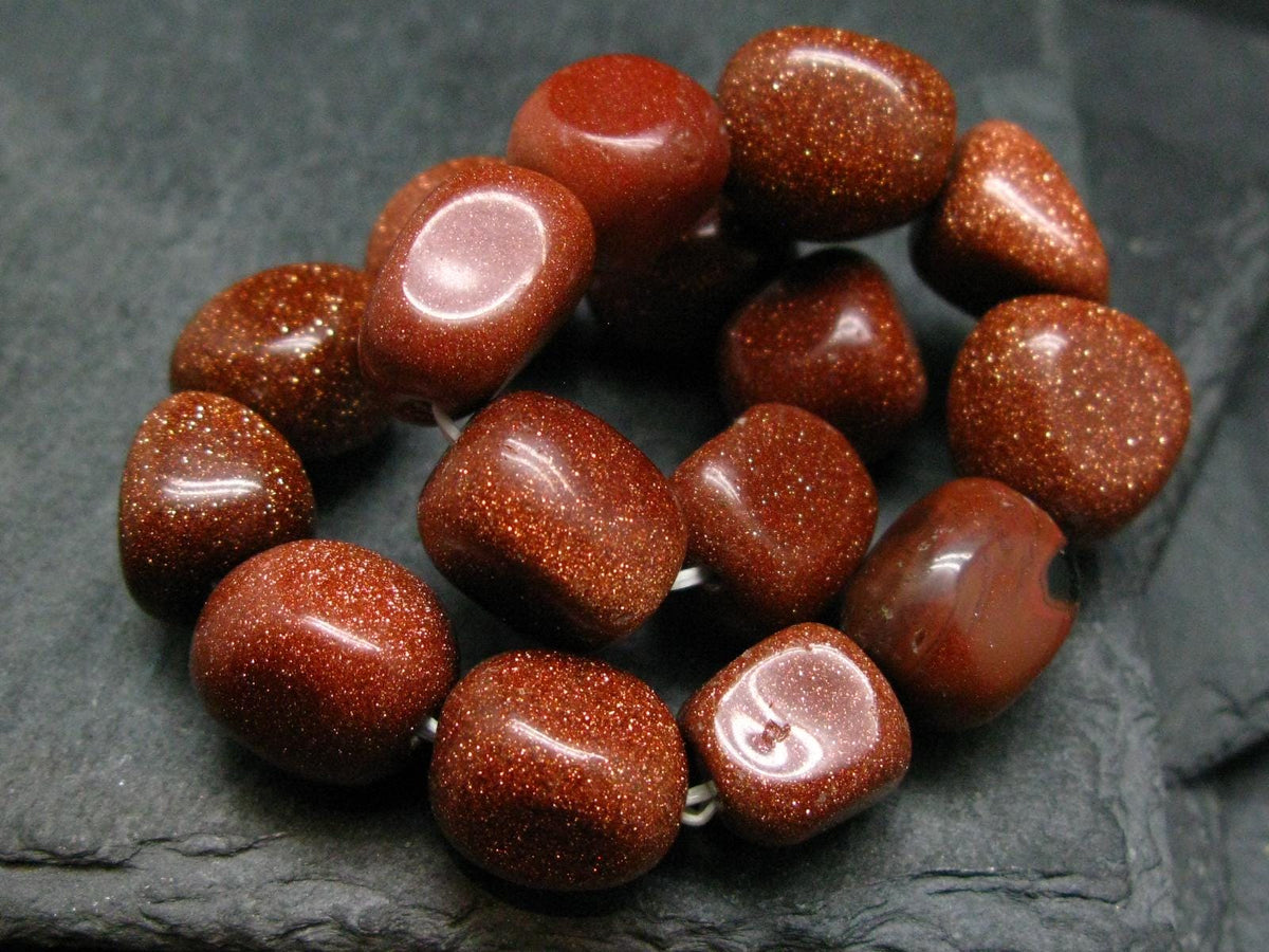 Goldstone Genuine Bracelet ~ 7 Inches ~ 12mm Tumbled Beads