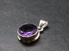 Large Genuine Rich Purple Amethyst Sterling Silver Pendant From Brazil - 0.9" - 3.84 Grams