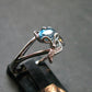 Natural Facetted Blue Topaz Crystal Ring - 1.88 Grams - Size adjustable